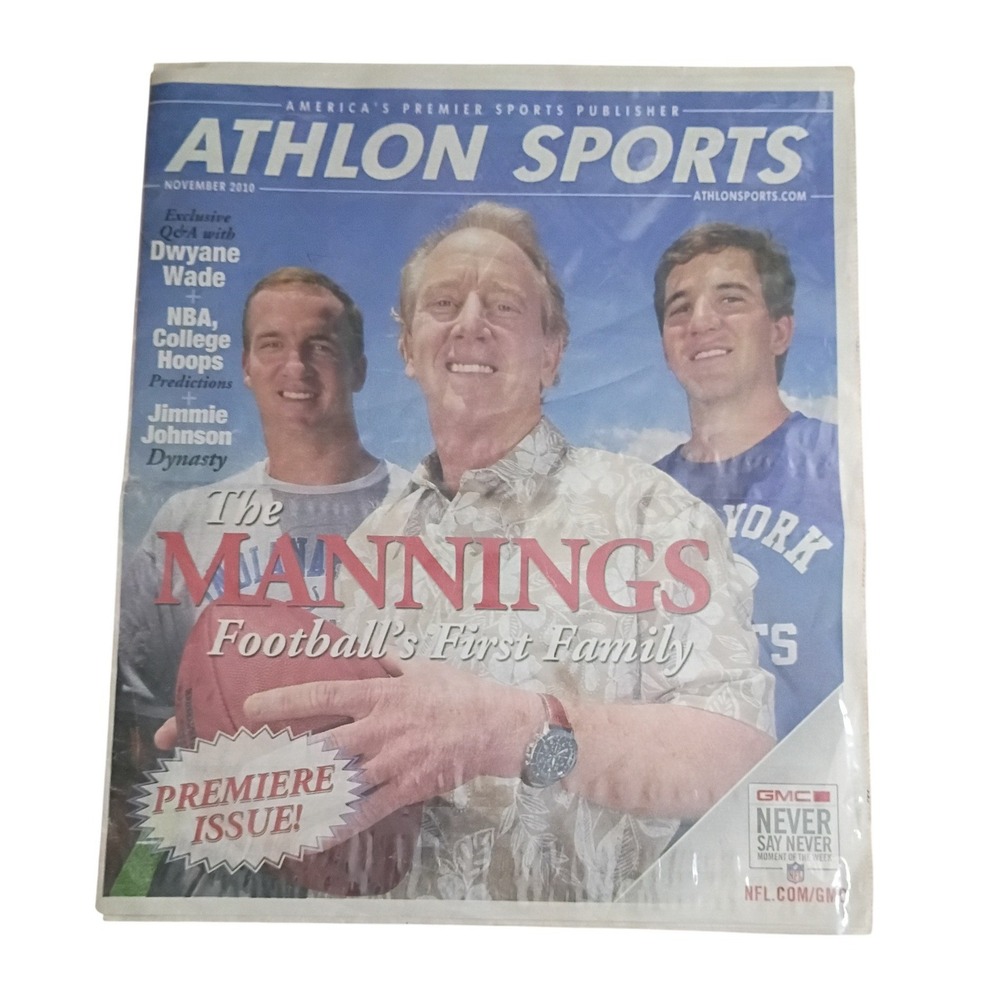 Athlon Sports Magazine November 2010 Premiere Issue The Mannings Peyton Eli NFL